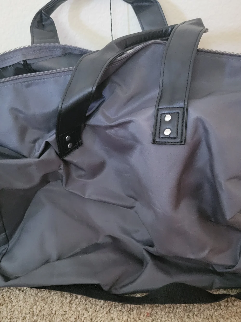 Kenneth Cole Gray Duffel Bag with Black Handles